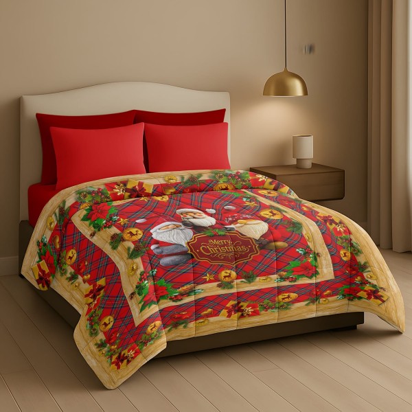 Trapunta Natalizia Matrimoniale –TRE gnomi –  Stile e Comfort per le Feste