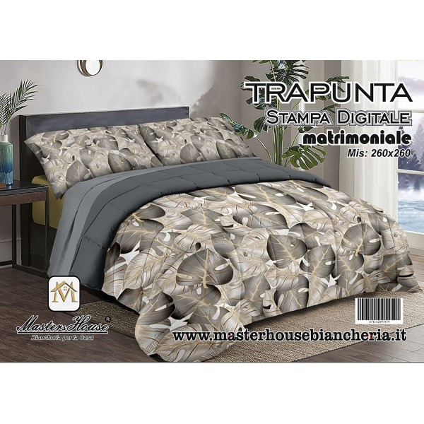 Trapunta Matrimoniale Paradiso Tropicale 260x260 - Sogno Estivo con Stampa Digitale, Vari Colori