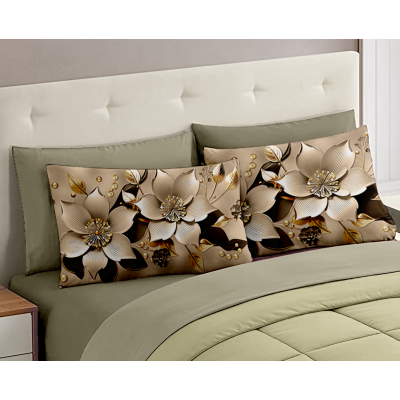 Set Completo Letto Matrimoniale dis.01 - 100% Cotone con Angoli a Molla e Federe Digitali Omaggio