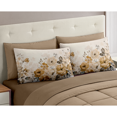 Completo Letto Matrimoniale dis.03 - 100% Cotone con Angoli a Molla e Federe Digitali Omaggio