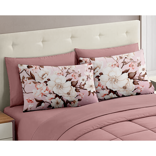 Set Completo Letto Matrimoniale dis.04 - 100% Cotone con Angoli a Molla e Federe Digitali Omaggio