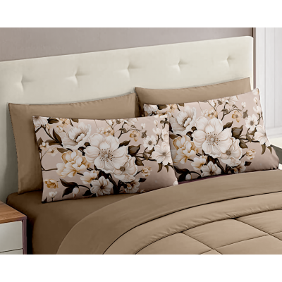 Set Completo Letto Matrimoniale dis.04 - 100% Cotone con Angoli a Molla e Federe Digitali Omaggio