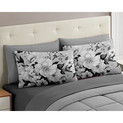 Set Completo Letto Matrimoniale dis.04 - 100% Cotone con Angoli a Molla e Federe Digitali Omaggio