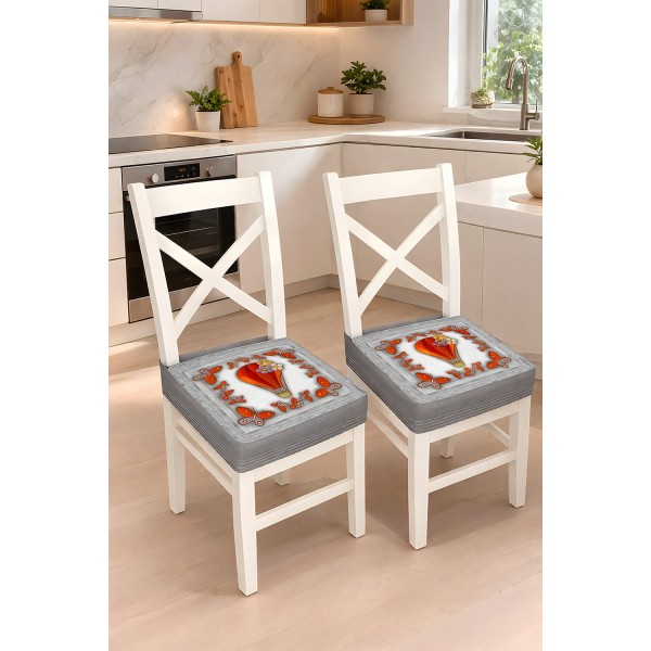 Coppia Coprisedia con Fascia Elastica 40x40 cm Stampa Mongolfiera – 100% Poliestere Linea Mongolfiera