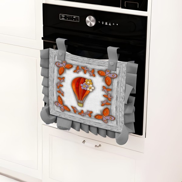 Copriforno con Balza e Passanti 40x50 cm Stampa Mongolfiera – 100% Poliestere Linea Mongolfiera