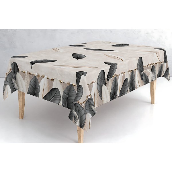 Tovaglia 12 Posti 240x145 cm Linea Tropical Piume e Perle – 5 Colorazioni 100% Poliestere