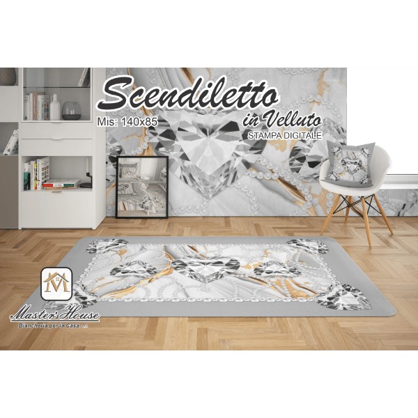 Tappeto Scendiletto in Velluto Diamond - Lusso e Comfort con Stampa Digitale, 140x85 cm