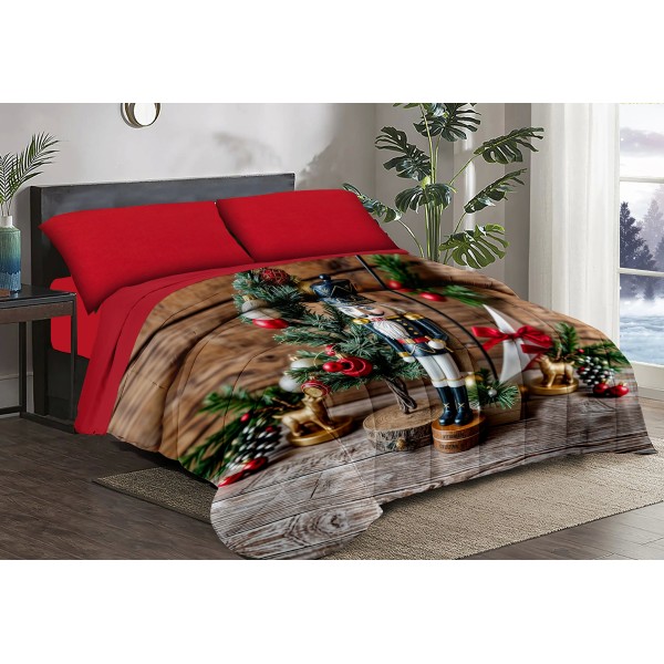 Trapunta Natalizia Matrimoniale – Schiaccianoci Nero –  Stile e Comfort per le Feste