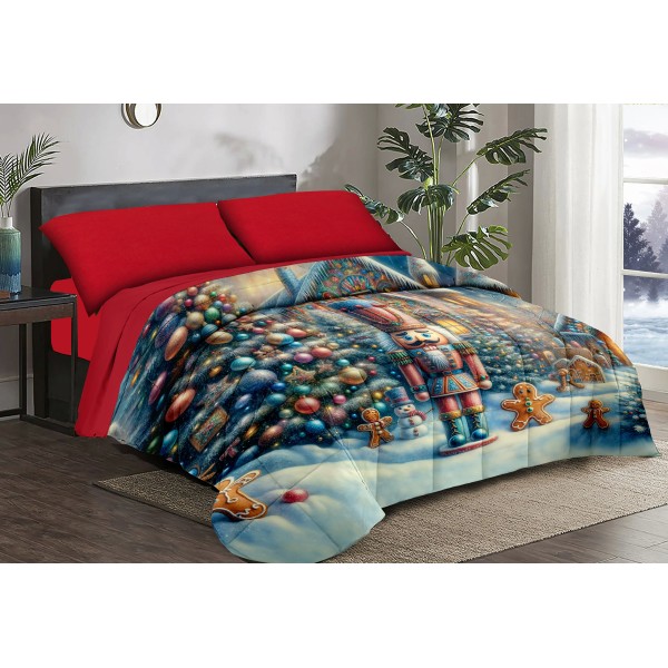 Trapunta Natalizia Matrimoniale – Schiaccianoci con Casa Dietro  –  Stile e Comfort per le Feste