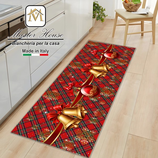 Tappeto Natalizio – Campanelle Natalizie con Palle  – Comfort e Magia per la Tua Casa