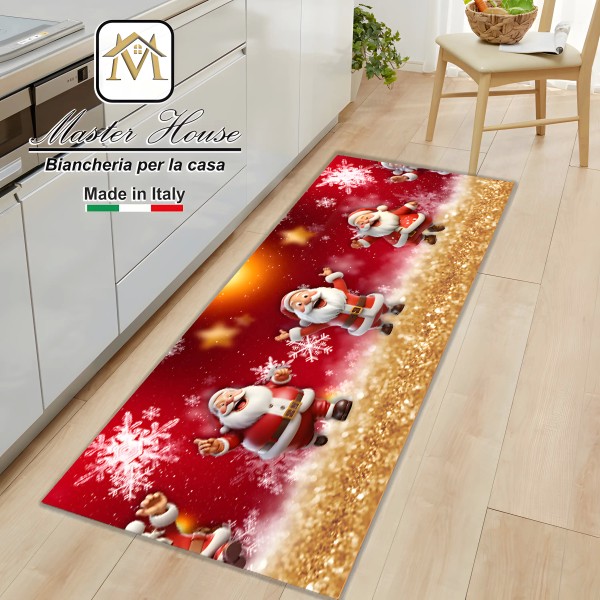Tappeto Natalizio – Babbo Natale Sorridente  – Comfort e Magia per la Tua Casa