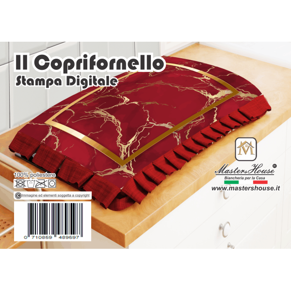 Copri Fornello Marmo - Eleganza e Colori Vivaci con Stampa Digitale, Per Una Cucina Moderna e Stilosa