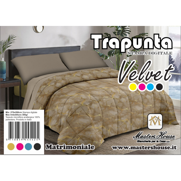 Trapunta Matrimoniale Marmorizzata in Velluto – Eleganza e Comfort per Notti Accoglienti