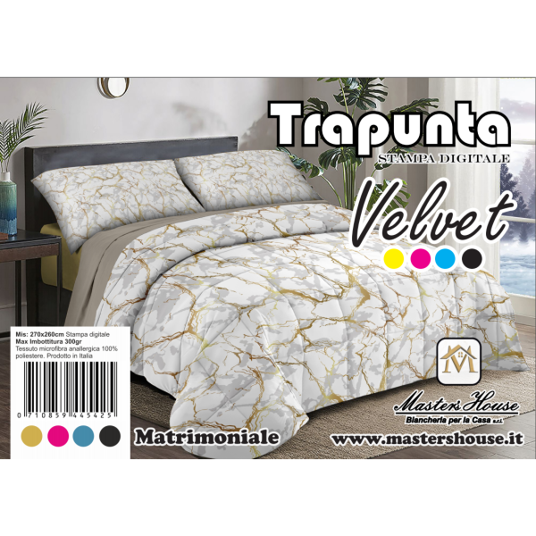 Trapunta Matrimoniale Marmorizzata in Velluto – Eleganza e Comfort per Notti Accoglienti