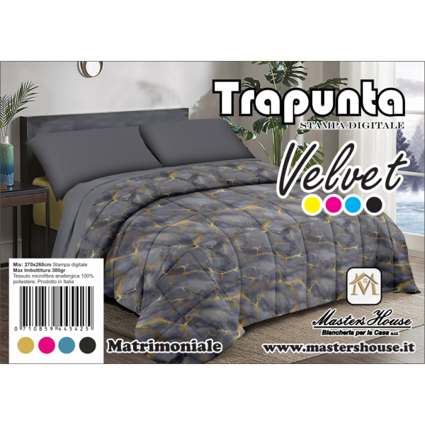 Trapunta Matrimoniale Marmorizzata in Velluto – Eleganza e Comfort per Notti Accoglienti