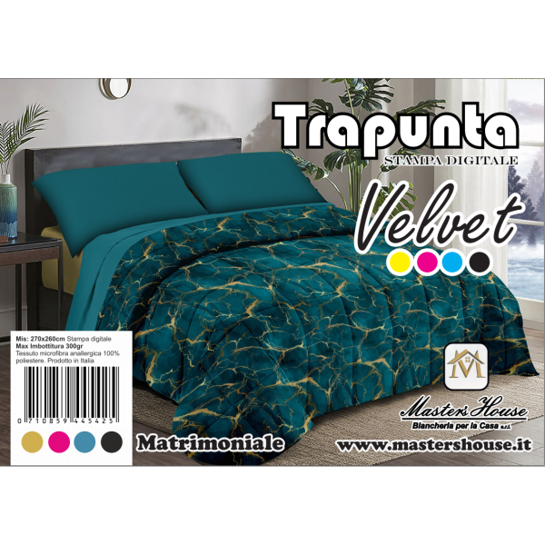Trapunta Matrimoniale Marmorizzata in Velluto – Eleganza e Comfort per Notti Accoglienti