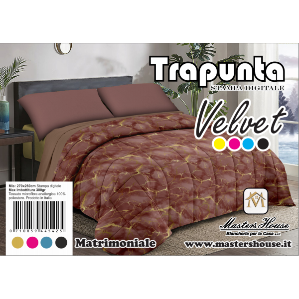 Trapunta Matrimoniale Marmorizzata in Velluto – Eleganza e Comfort per Notti Accoglienti