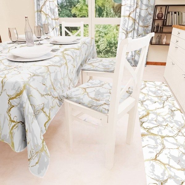 Tovaglia da Tavola  x6  Marmorizzata   180x140 cm – Eleganza per Pranzi e Cene