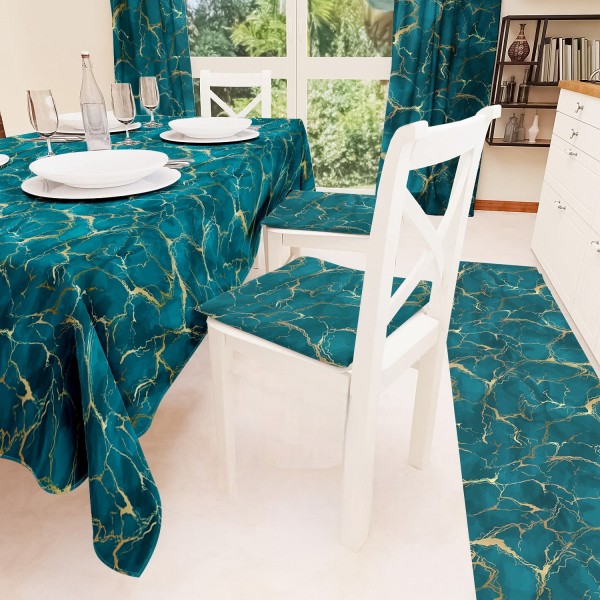 Tovaglia da Tavola x6  Marmorizzata   180x140 cm – Eleganza per Pranzi e Cene