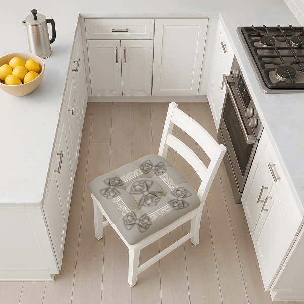 Cuscino Coprisedia con Fascia Elastica Fiocco 40x40 - Eleganza Sottile e Confortevole, Made in Italy