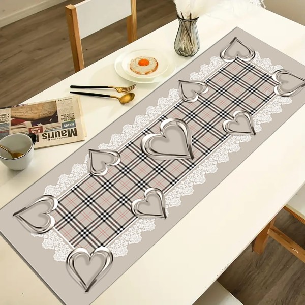 Runner da Tavola Tartan Love 50x140 - Eleganza e Calore in Ogni Pasto, con Stampa Digitale Colorata