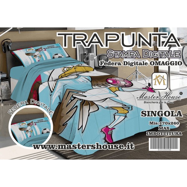 Trapunta Singola Ultra Calda con Stampa Squadra del Cuore 170x260 - Fodera Coordinata in Omaggio